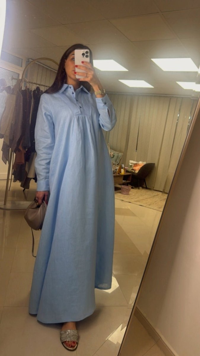 Classic Loose Shirt Dress - afroda