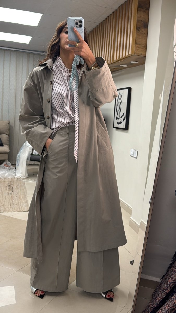 Greige Urban Waterproof Coat Set - Afroda