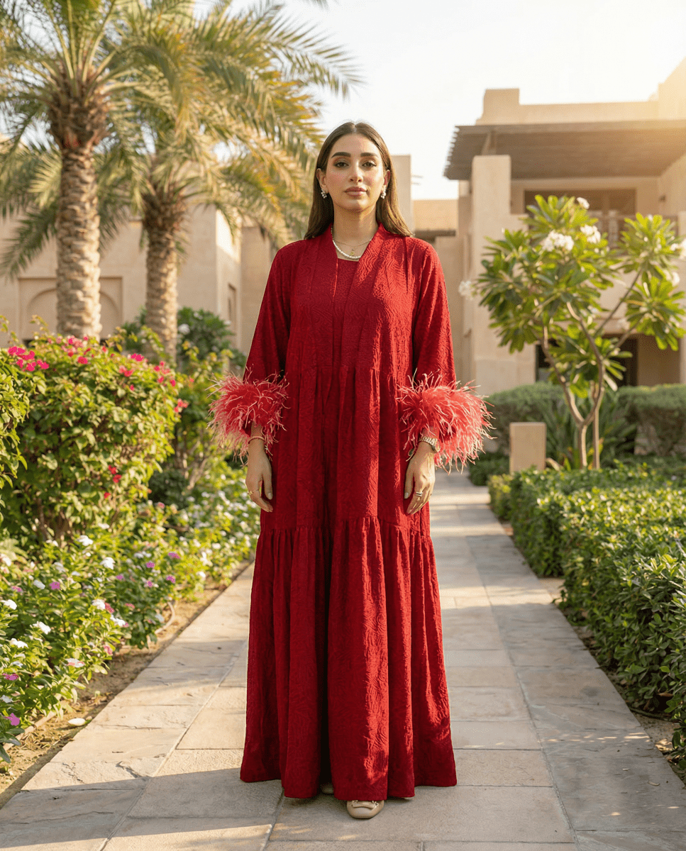 The Butterfly Feather - Trim Abaya - afroda