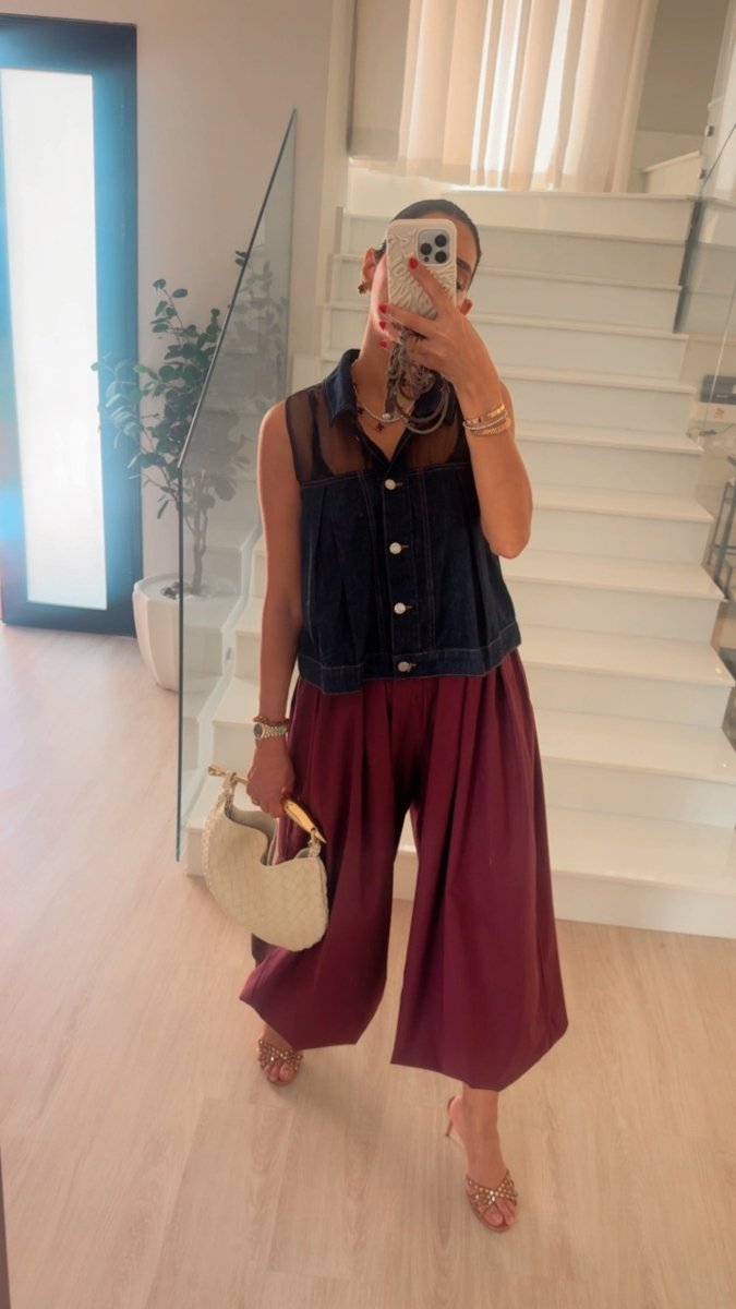 Wine Wide - Leg Palazzo Pants - afroda