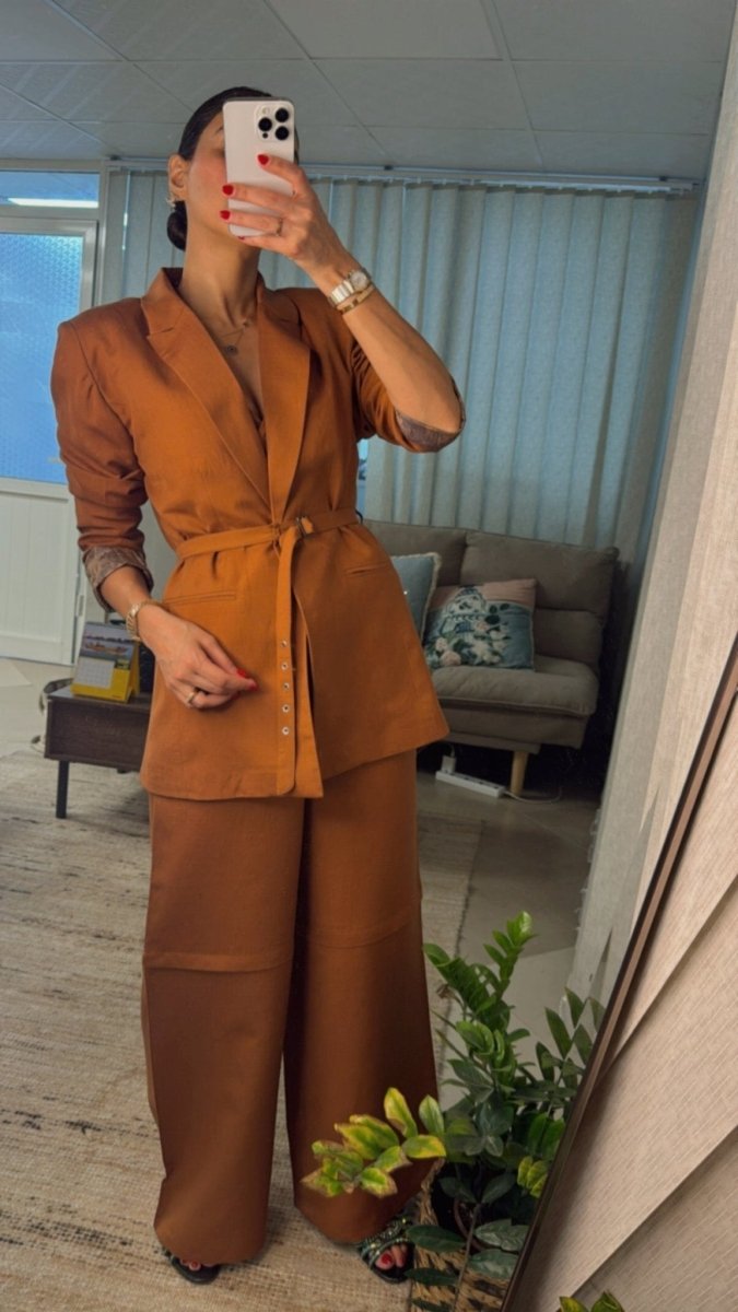 3 - Piece Power Set – Blazer, Vest & Wide - Leg Pants - afroda