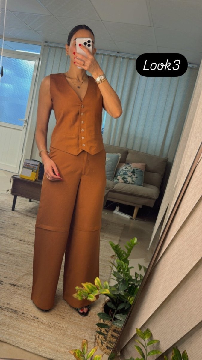 3 - Piece Power Set – Blazer, Vest & Wide - Leg Pants - afroda