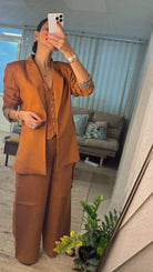 3 - Piece Power Set – Blazer, Vest & Wide - Leg Pants - afroda