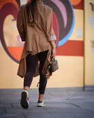 Camel Flow Trench Jacket - afroda
