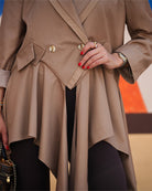 Camel Flow Trench Jacket - afroda