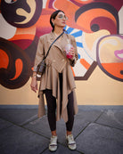 Camel Flow Trench Jacket - afroda