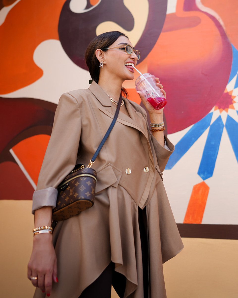 Camel Flow Trench Jacket - afroda