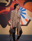 Camel Flow Trench Jacket - afroda