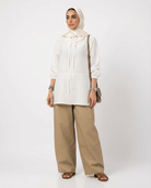 Casual Hooded Blouse & Wide - Leg Pants Set - afroda