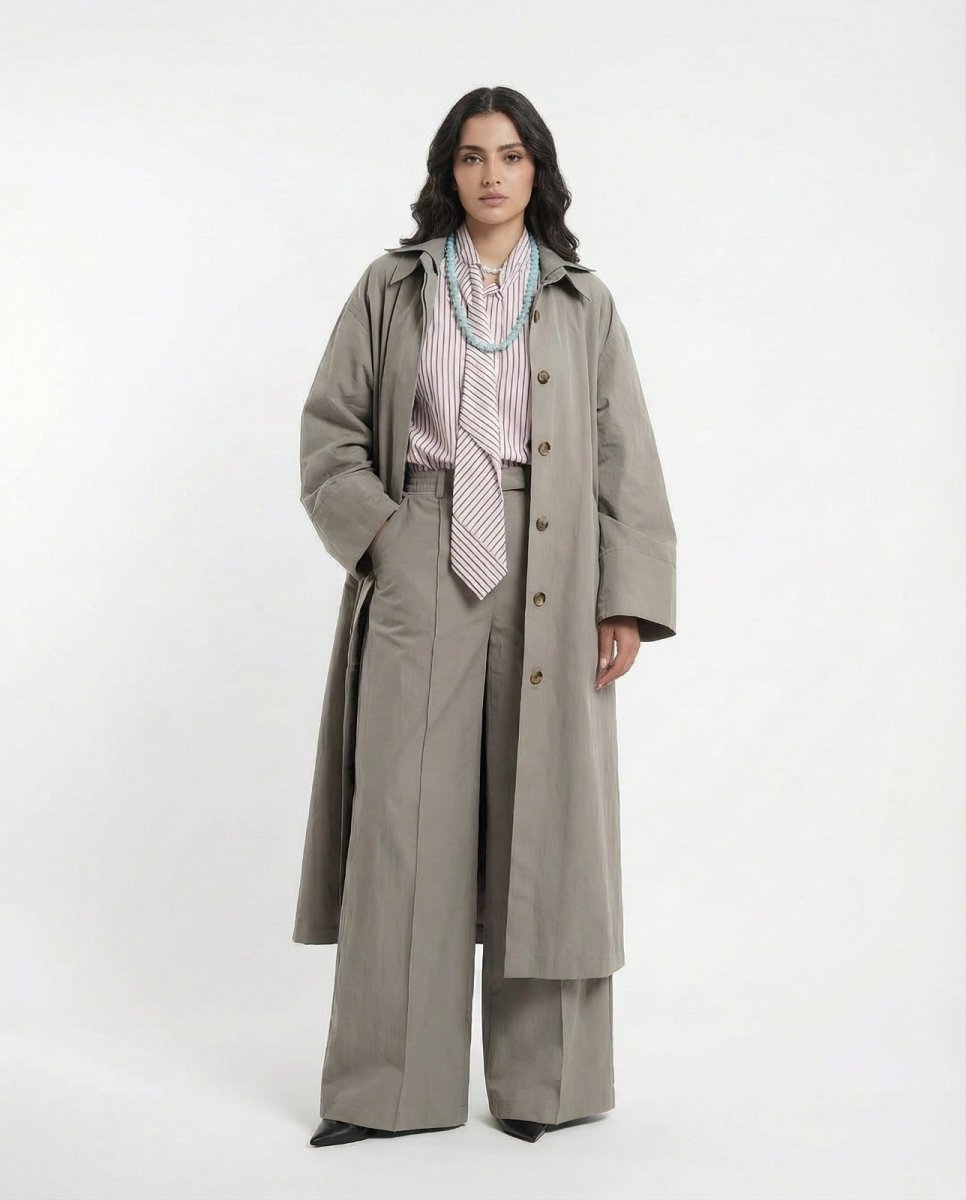 Greige Urban Waterproof Coat Set - Afroda