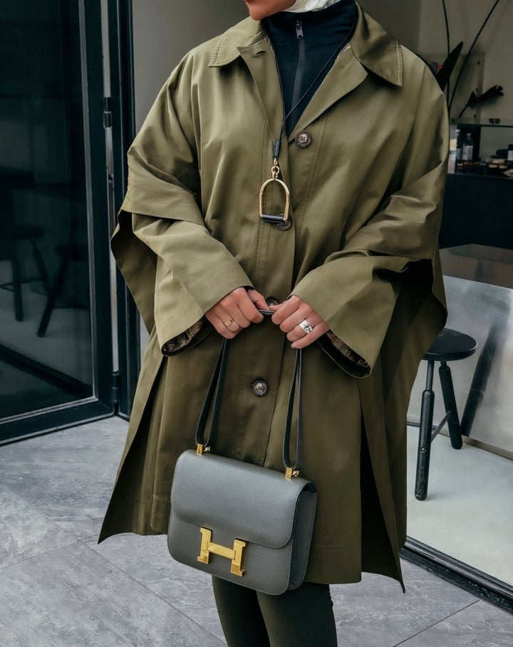 Olive Luxe Trench - afroda
