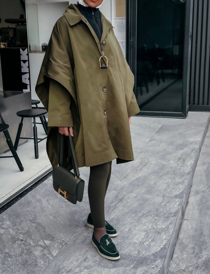 Olive Luxe Trench - afroda