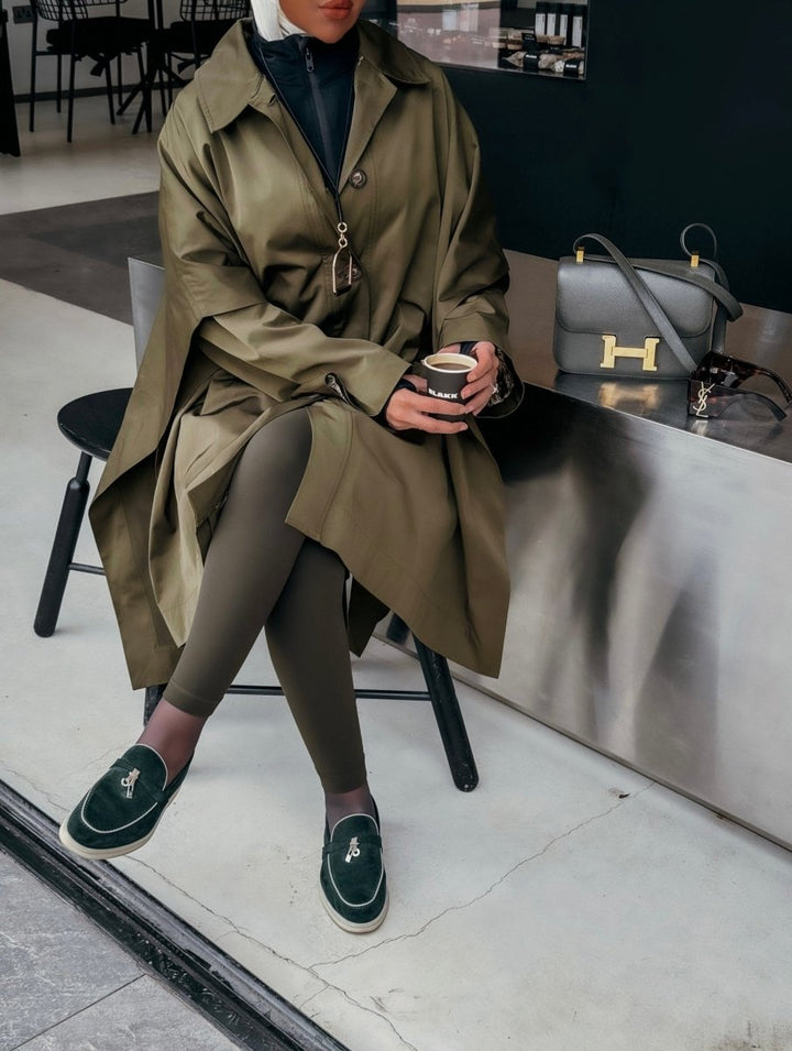 Olive Luxe Trench - afroda