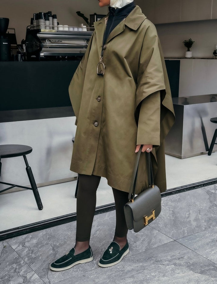Olive Luxe Trench - afroda