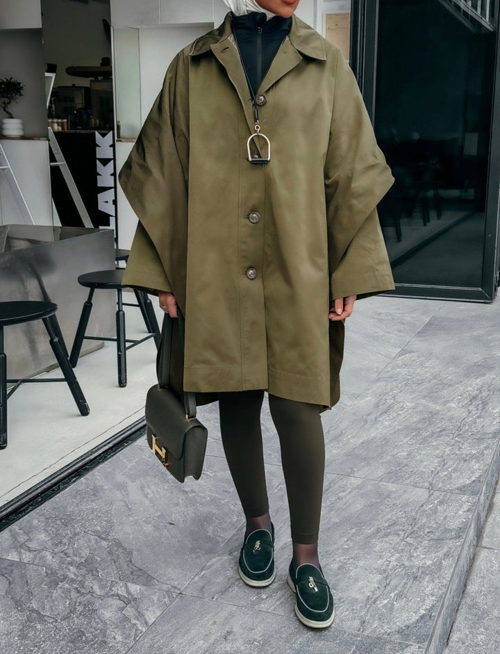 Olive Luxe Trench - afroda