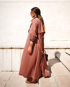 Rosewood Satin Trench Set - afroda