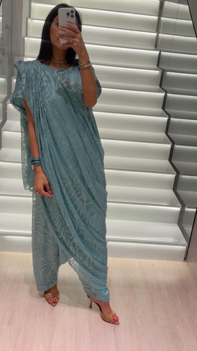 Silk Touch Draped Kaftan - afroda