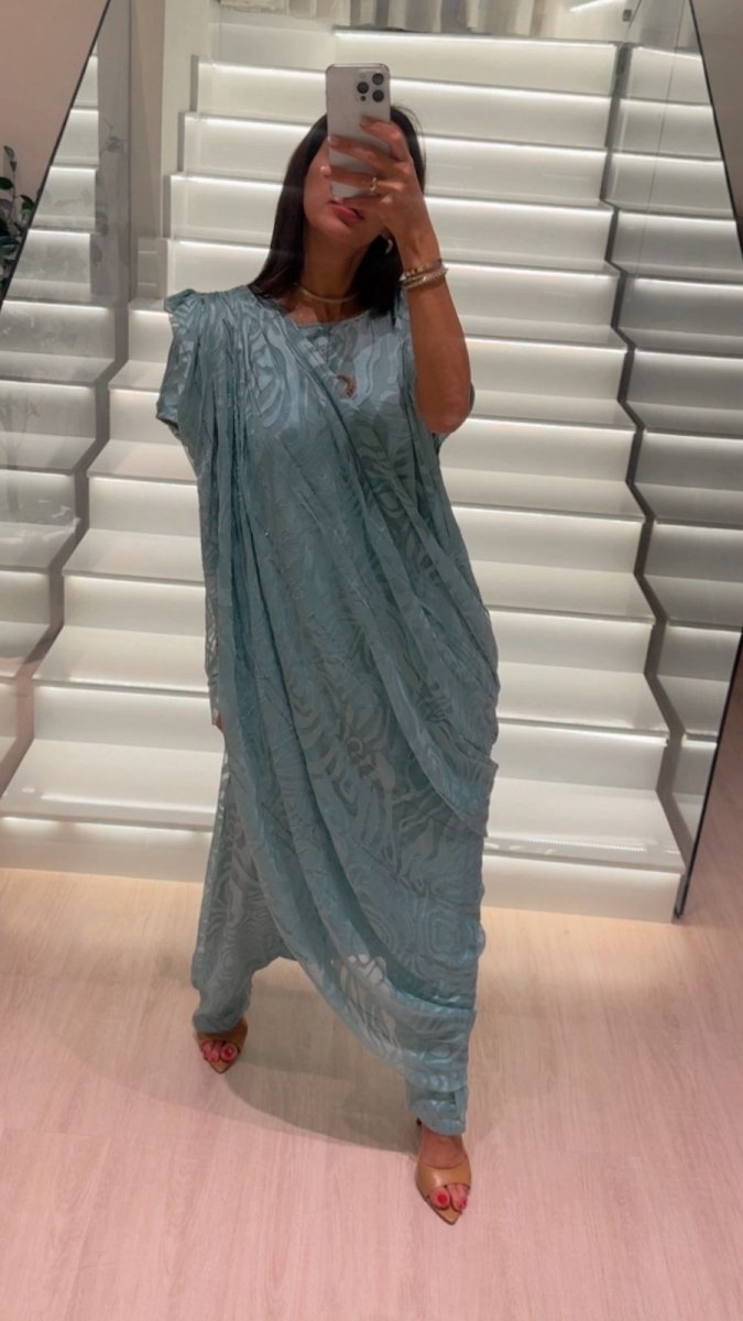 Silk Touch Draped Kaftan - afroda