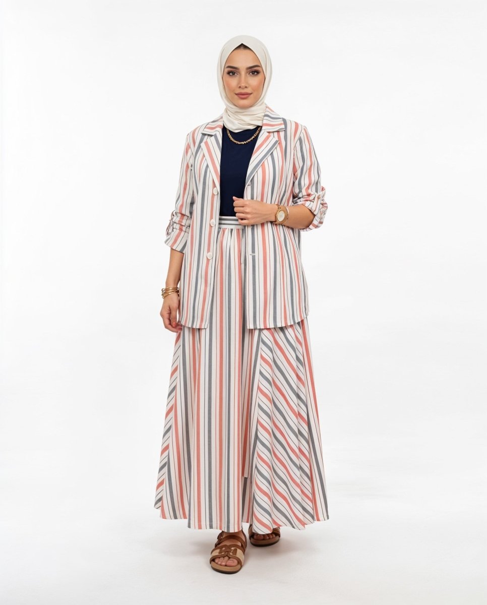 Striped Skirt Set - Afroda