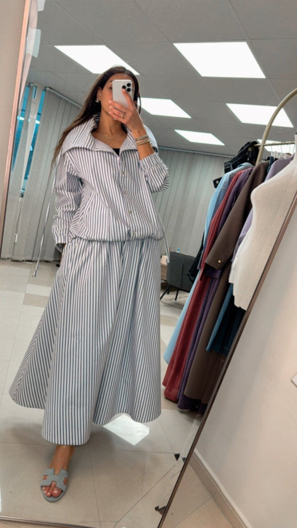 Striped Skirt Set - afroda