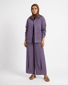 Striped Two-Piece Set with Relaxed Shirt & Wide Pants - Afroda