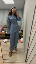 Structured Cotton Amori - Inspired Co - Ord Set - afroda