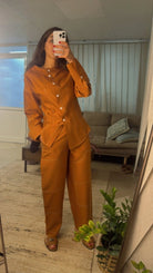 Structured Cotton Amori - Inspired Co - Ord Set - afroda