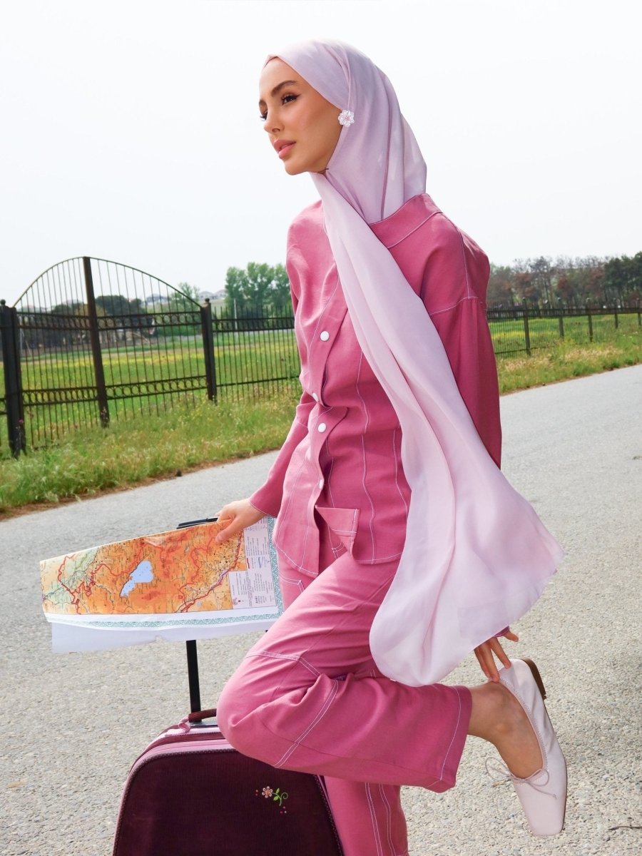 Structured Cotton Amori - Inspired Co - Ord Set - afroda