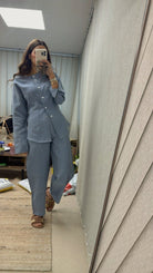 Structured Cotton Amori - Inspired Co - Ord Set - afroda