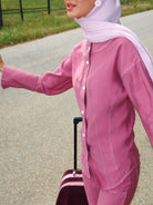 Structured Cotton Amori - Inspired Co - Ord Set - afroda