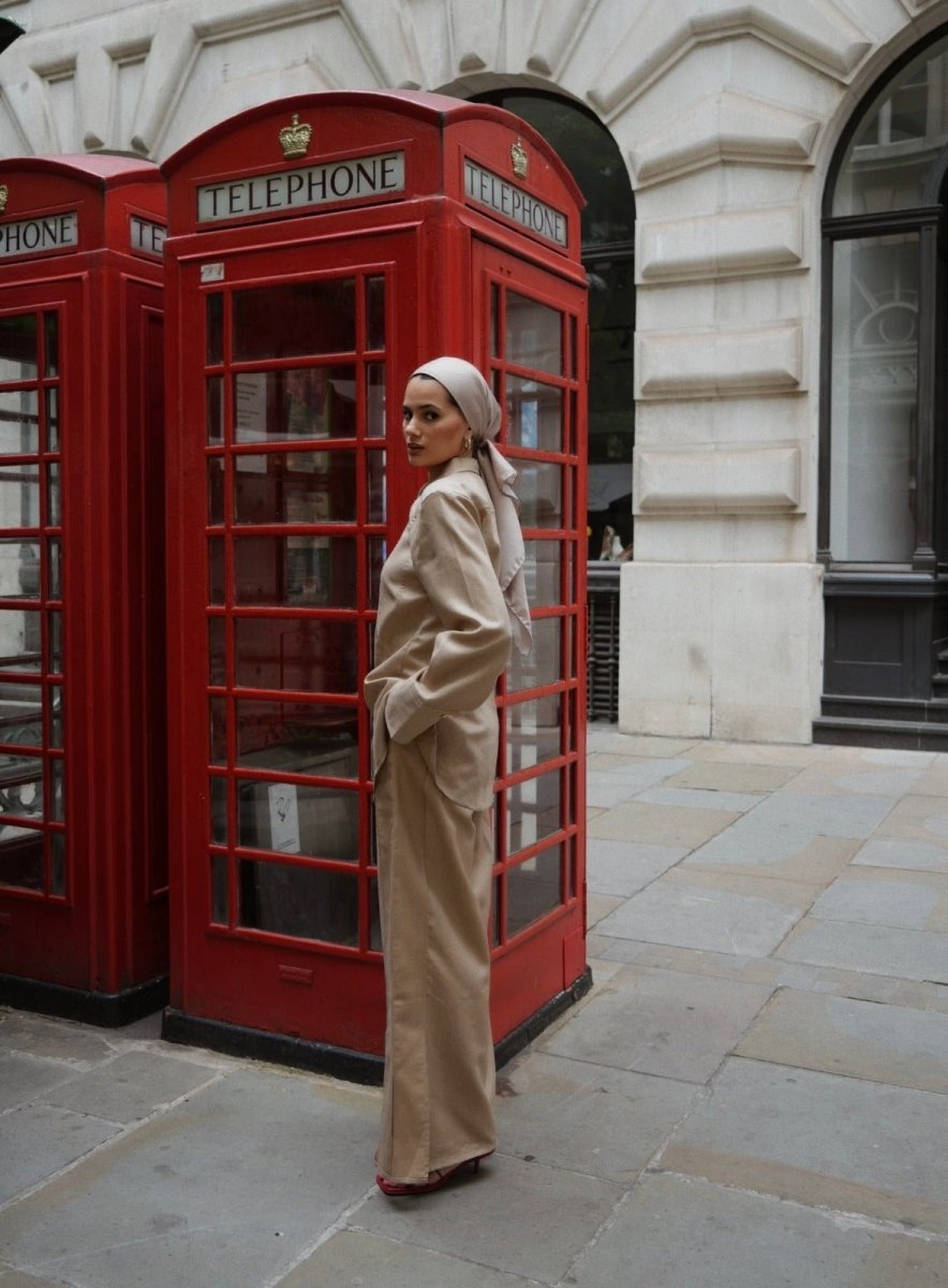 Tailored Satin Set – Sculpted Shirt & Slit Pants - afroda