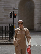 Tailored Satin Set – Sculpted Shirt & Slit Pants - afroda