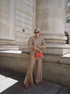 Tailored Satin Set – Sculpted Shirt & Slit Pants - afroda