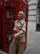 Tailored Satin Set – Sculpted Shirt & Slit Pants - afroda