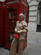 Tailored Satin Set – Sculpted Shirt & Slit Pants - afroda