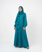 The Chartreuse Ruffled Shirt Abaya - afroda